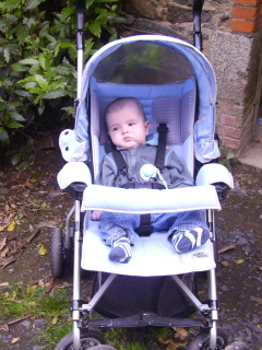 1�re promenade assis dans la poussette comme un grand!